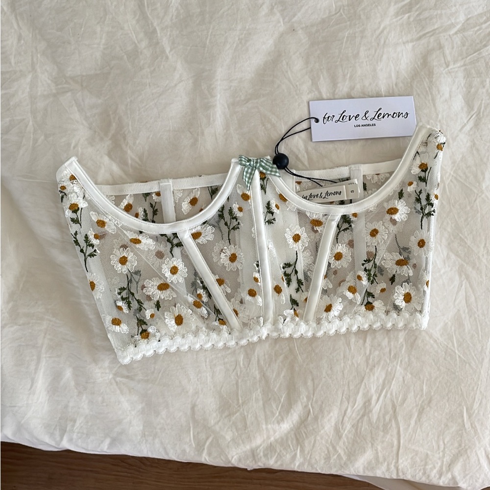 For love and lemons tossed daisies corset NWT
